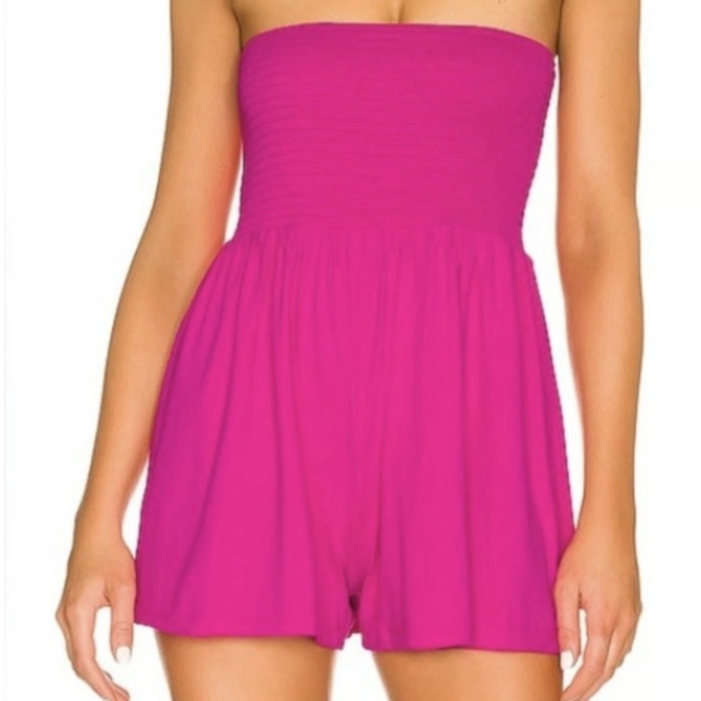 Susana Monaco Pink Strapless Romper